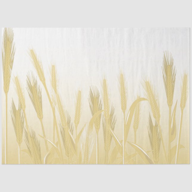 Papier Mousseline Découpage de récolte de blé d'or (Recto)
