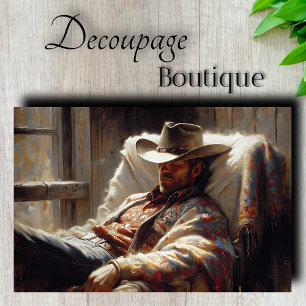 Papier Mousseline Découpage de repos du cow-boy