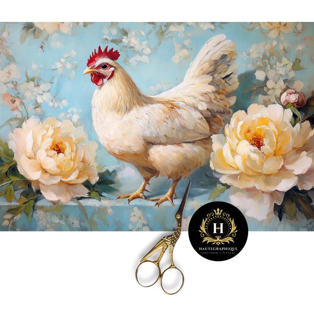 Papier Mousseline Découpage de roses jaunes de Pâques blanc (Créateur téléchargé)