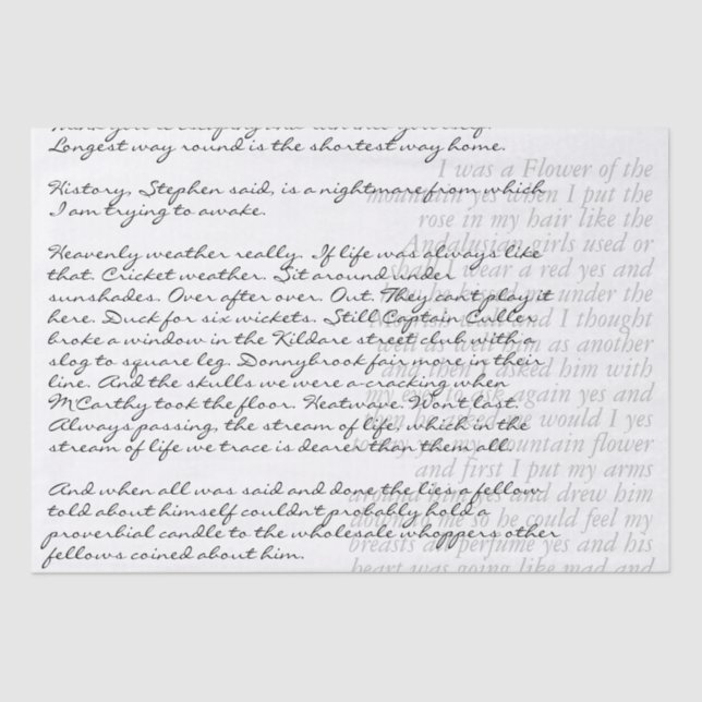 Papier Mousseline Découpage de script de lettre manuscrite de texte  (Recto)