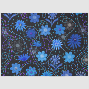 Papier Mousseline Découpage de style Boho bleu clair