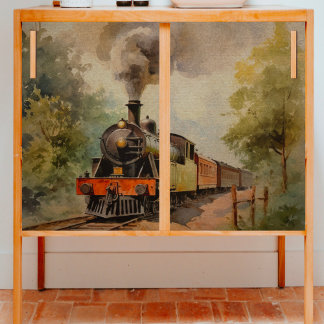 Papier Mousseline Découpage de train vintage