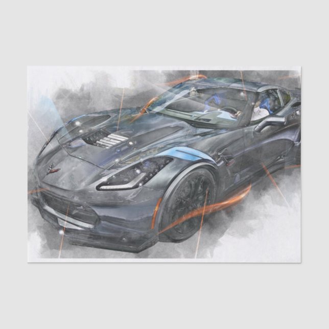 Papier Mousseline Découpage de voiture classique (Recto)