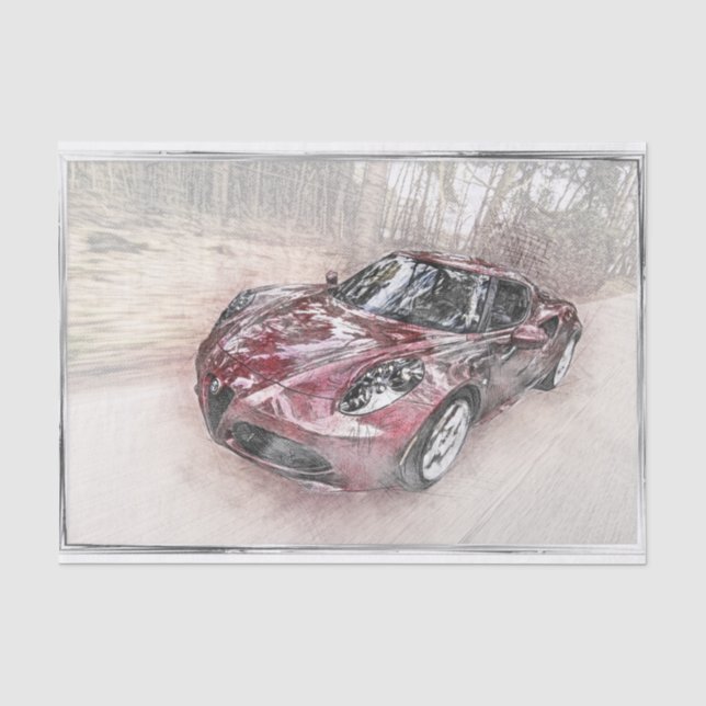 Papier Mousseline Découpage de voiture classique Alfa Romeo (Recto)