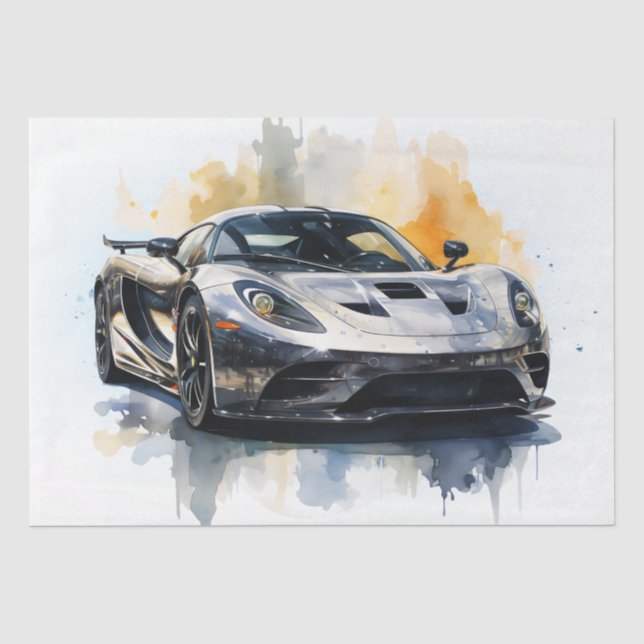 Papier Mousseline Découpage de voiture de course Supercar (Recto)