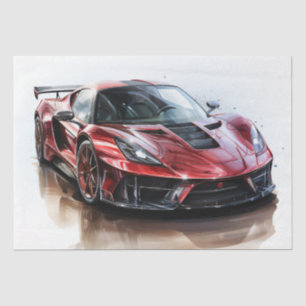 Papier Mousseline Découpage de voiture de course Supercar