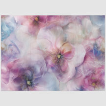 Découpage Delicate Violet Rose Bleu Fleurs blanche