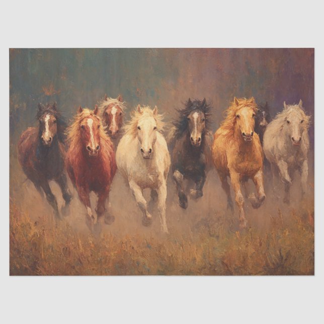 Papier Mousseline Découpage des Chevaux de la Liberté de la Gallopin (Recto)