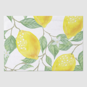 Papier Mousseline Découpage des citrons aquarelles