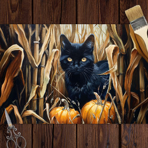 Papier Mousseline Découpage des Citrouilles de champ de maïs de chat