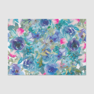 Papier Mousseline Découpage des fleurs d'aquarelle Abstraites