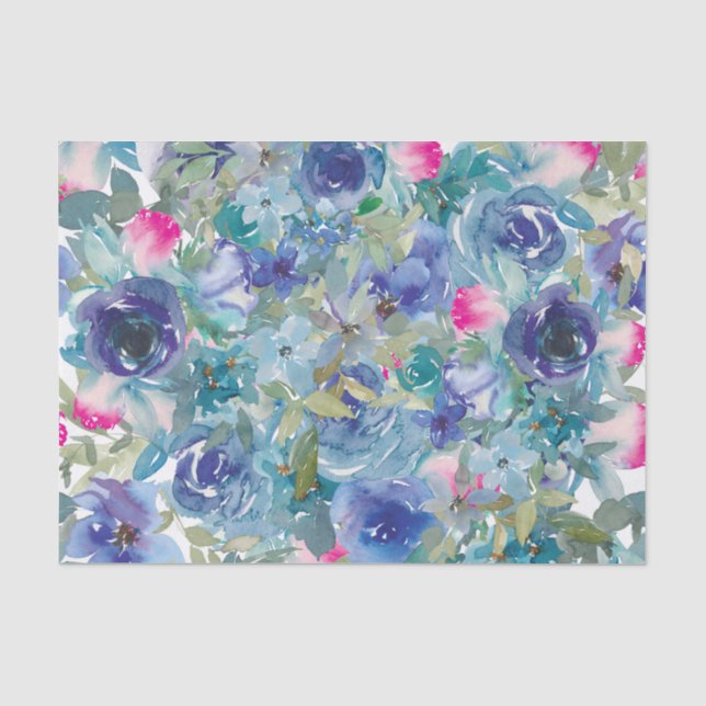 Papier Mousseline Découpage des fleurs d'aquarelle Abstraites (Recto)