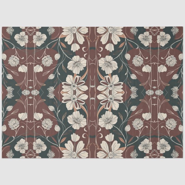 Papier Mousseline Découpage des fleurs noires d'automne (Recto)