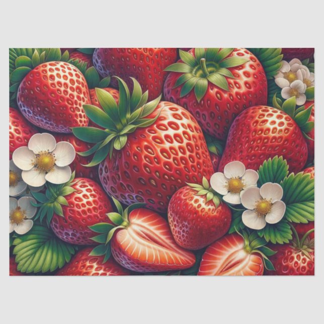 Papier Mousseline Découpage des fraises (Recto)