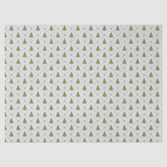 Papier Mousseline Découpage des mini arbres de Noël verts (Recto)