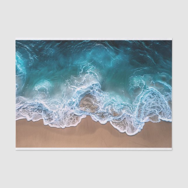 Papier Mousseline Découpage des vagues de rivage de plage (Recto)