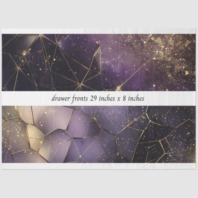 Papier Mousseline Decoupage Drawer Fronts 29x8 Geometric Cosmic  (Recto)