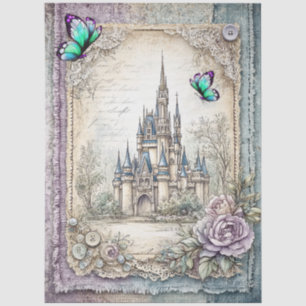 Papier Mousseline Découpage du château de Faux Denim & Lace Imaginai