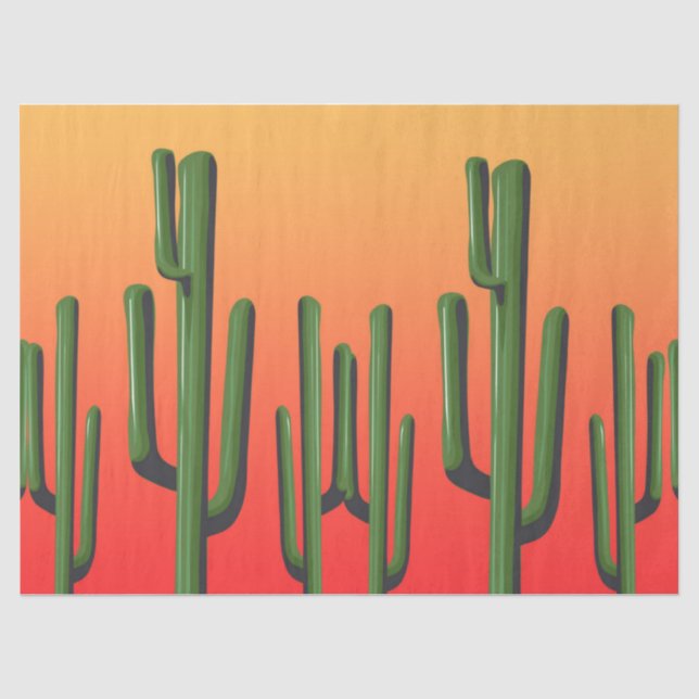 Papier Mousseline Découpage du désert du Saguaro Cactus (Recto)