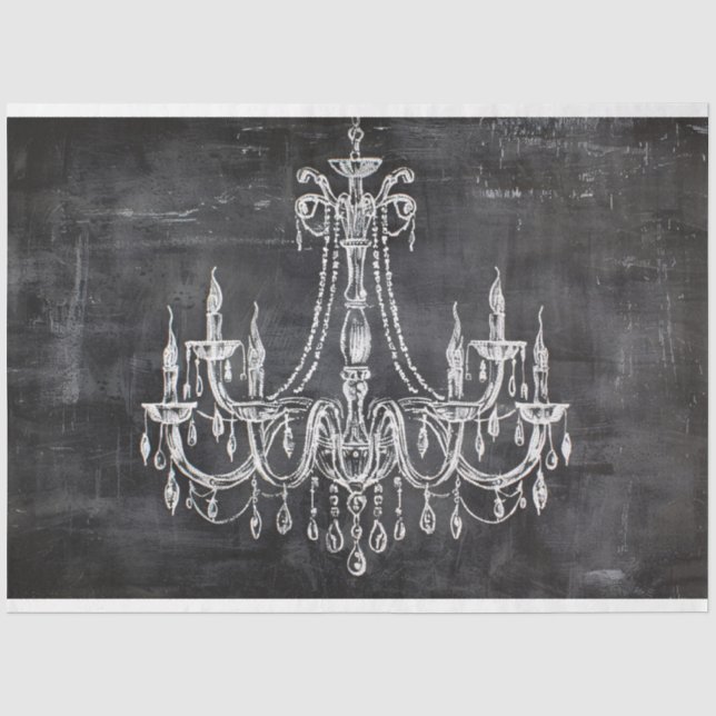 Papier Mousseline Découpage du lustre en tableau noir (Recto)