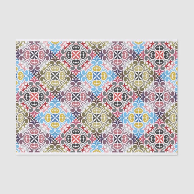 Papier Mousseline Découpage du Motif Carré géométrique (Recto)