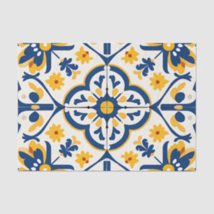Papier Mousseline Découpage du motif de tuiles espagnoles mignonnes