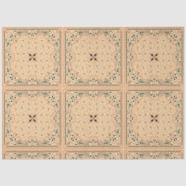 Papier Mousseline Découpage du Motif Paisley Gold  (Recto)