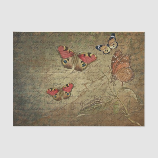 Papier Mousseline Découpage du papillon de Grunge (Recto)