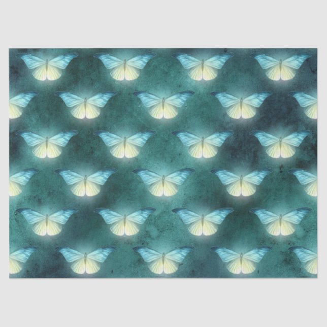 Papier Mousseline Découpage du papillon vert brillant (Recto)