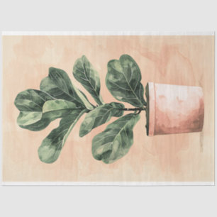 Papier Mousseline Découpage du Plante Fig. Fig. aquarelle