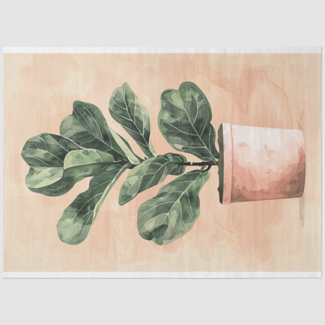 Papier Mousseline Découpage du Plante Fig. Fig. aquarelle (Recto)
