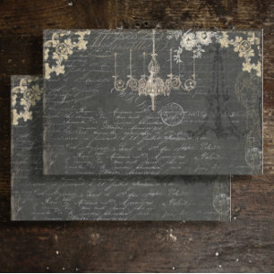 Papier Mousseline Découpage du script Ephémère Noire Vintage Paris