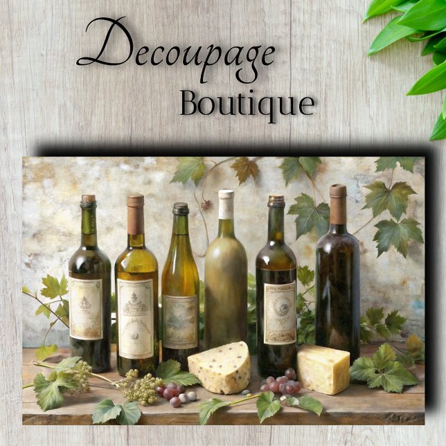 Papier Mousseline Découpage du vignoble vintage (Vintage Vineyard Decoupage Tissue Paper)
