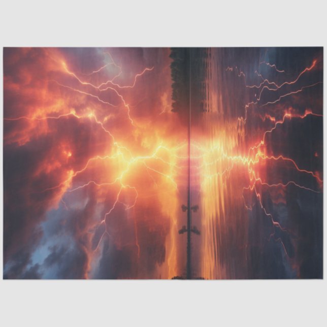 Papier Mousseline Decoupage Electric Reverie Lightening Show  (Recto)