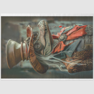 Papier Mousseline Découpage élégante dame Steampunk