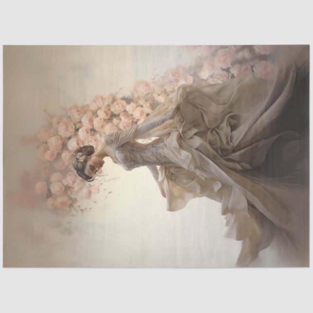 Papier Mousseline Découpage Élégante Mariée Mariage complexe (Recto)