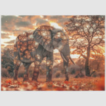 Découpage éléphant majestueux éclairage magnifique