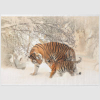 Découpage en aquarelle Tiger et Cub Art