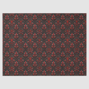 Papier Mousseline Découpage en damas rouge et noir avec relief