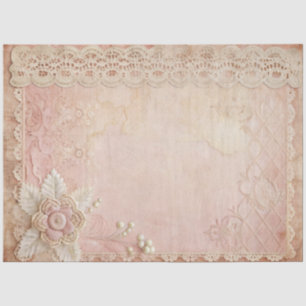 Papier Mousseline Découpage en dentelle artisanale grunge rose