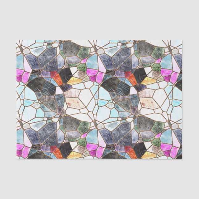 Papier Mousseline Découpage en verre foncé (Recto)
