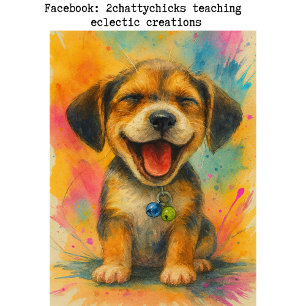 Papier Mousseline Decoupage Fantaisiste Heureux Beagle Chiots Abstra