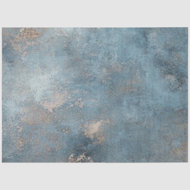 Papier Mousseline Découpage Faux Finition Blue Mist Patina (Recto)