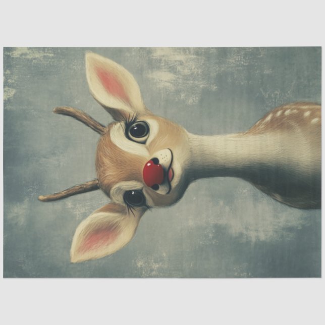 Papier Mousseline Découpage Fawn Whimsical à Noël (Recto)