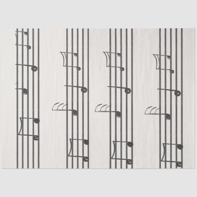 Papier Mousseline Découpage Feuilles de notes musicales Musique (Recto)