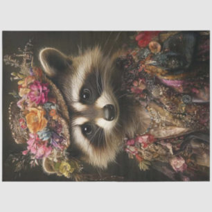 Papier Mousseline Découpage Fleur Couronné Raccoon Costume Regal