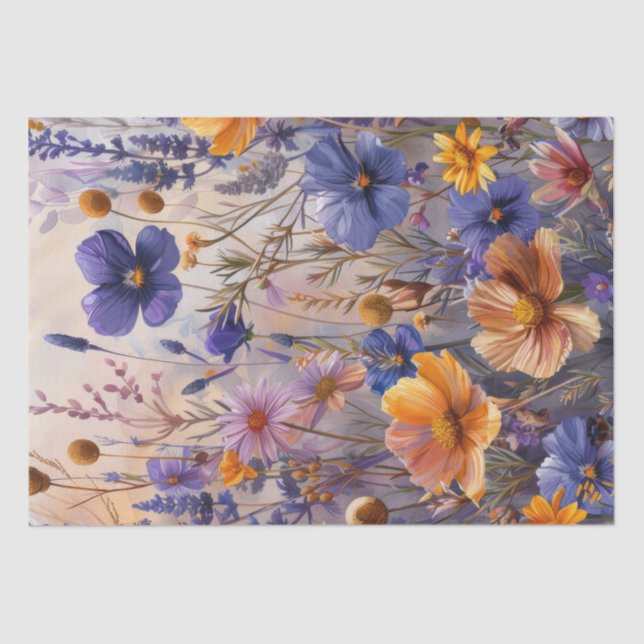 Papier Mousseline Découpage fleur sauvage (Recto)