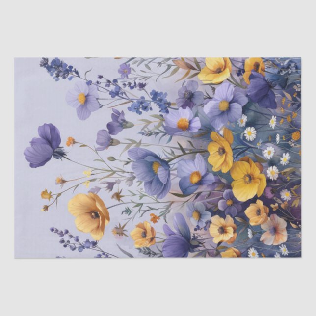 Papier Mousseline Découpage fleur sauvage (Recto)