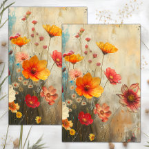 DECOUPAGE FLEURI EN DISTRESS GRUNGE