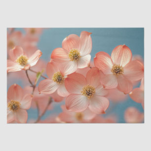 Papier Mousseline Découpage Fleurs de Dogwood de Pêche Delicate